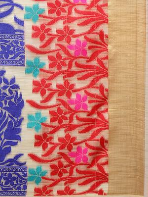beige cotton silk woven saree with blouse - 14642771 - Standard Image - 3
