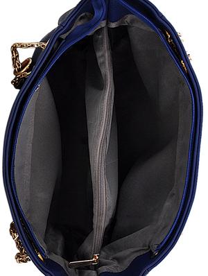 blue leatherette regular handbag - 14645285 - Standard Image - 3