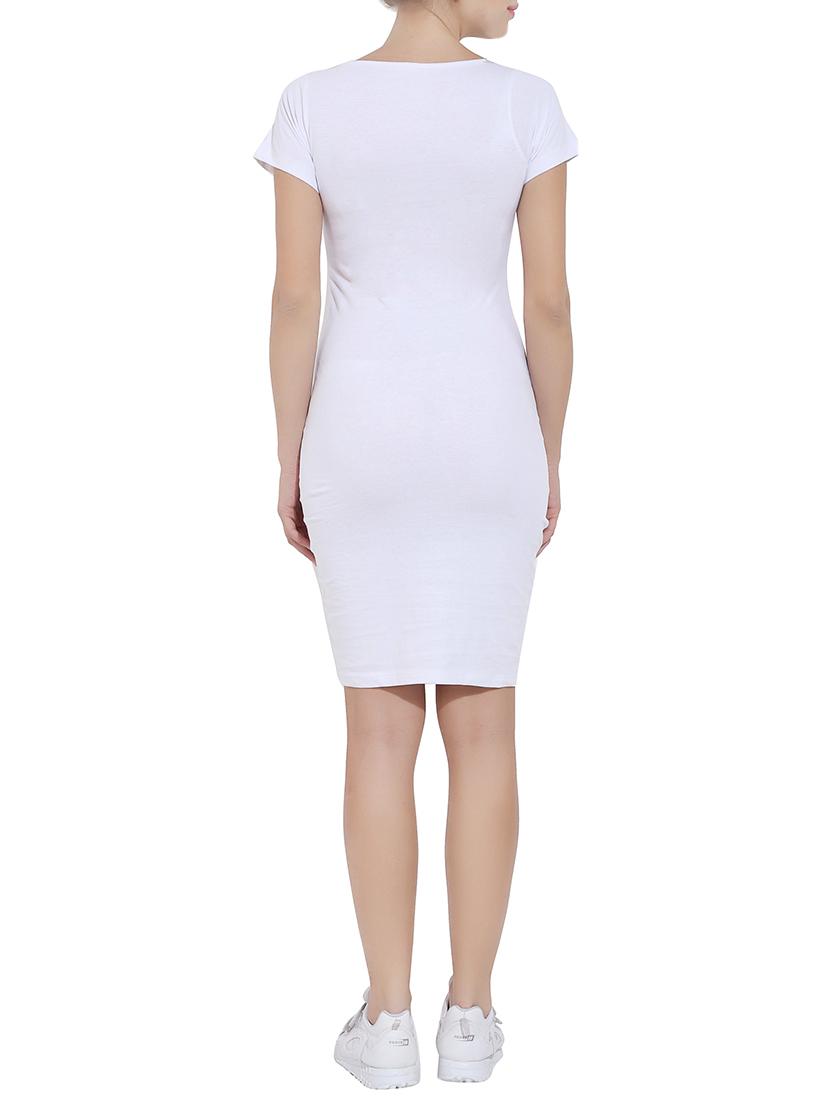 white no lining bodycon dress - 14648437 - Zoom Image - 3