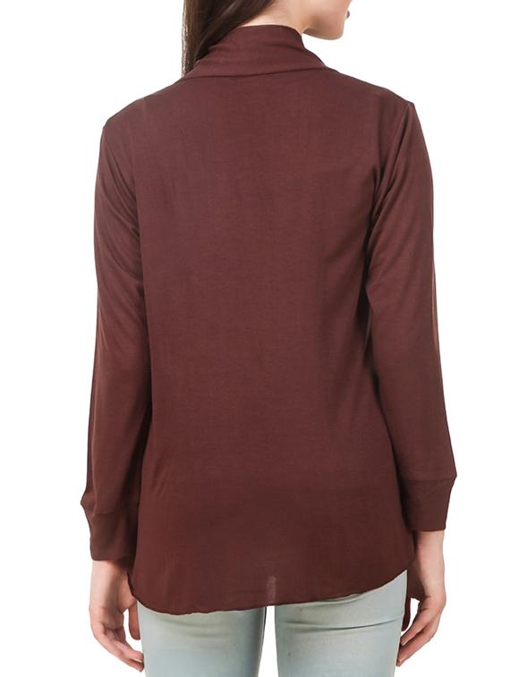 brown viscose casual shrug - 14649733 - Zoom Image - 3