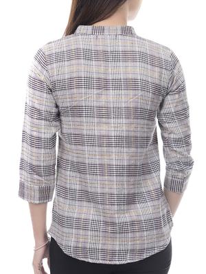 grey cotton check shirt - 14650485 - Standard Image - 3