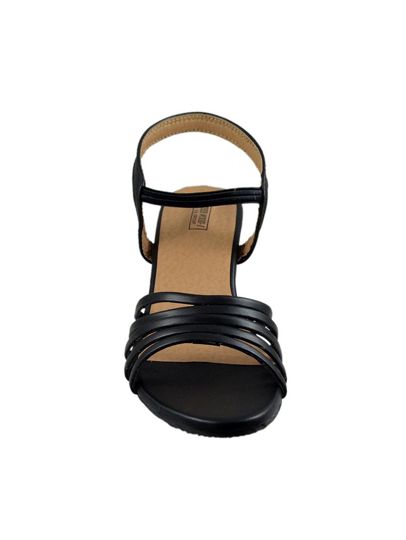 black faux leather back strap sandals - 14651121 - Zoom Image - 3