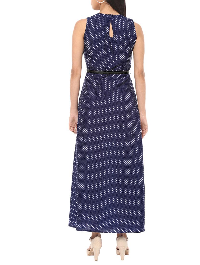 polka dotted pleated maxi dress - 14651531 - Zoom Image - 3