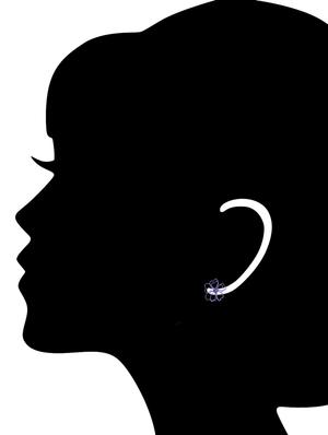 purple metal studs earrings - 14651775 - Standard Image - 3