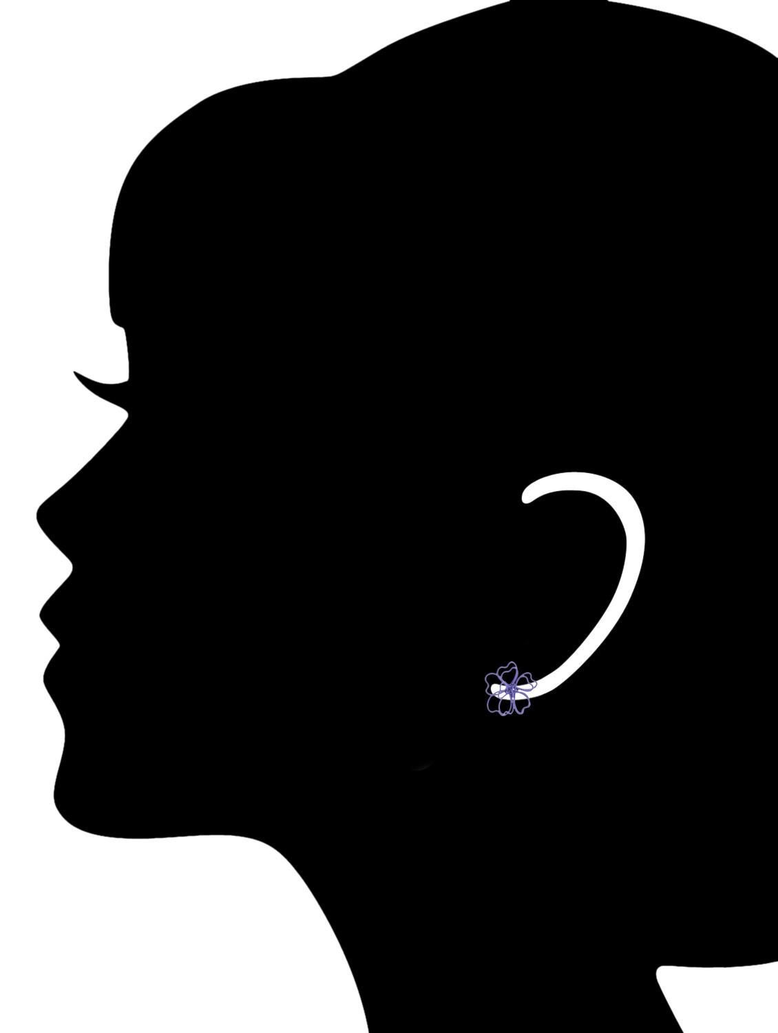 purple metal studs earrings - 14651775 - Zoom Image - 3