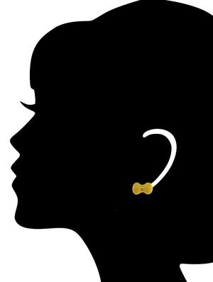 yellow metal studs earrings - 14651809 - Standard Image - 3