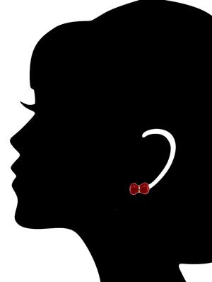 red metal studs earringss - 14651810 - Standard Image - 3
