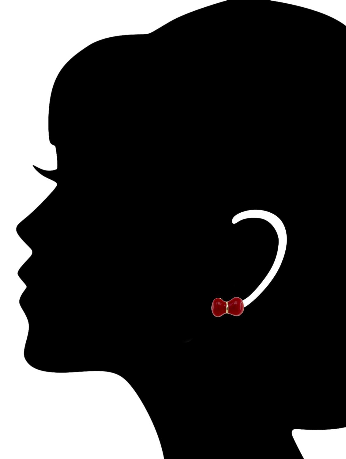 red metal studs earringss - 14651810 - Zoom Image - 3