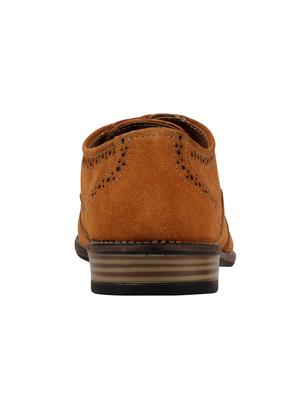 tan Suede lace-up brouge - 14652807 - Standard Image - 3