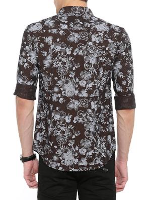 brown cotton casual shirt - 14656035 - Standard Image - 3