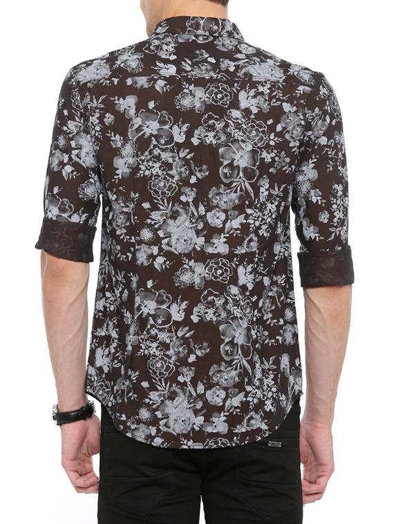 brown cotton casual shirt - 14656035 - Zoom Image - 3