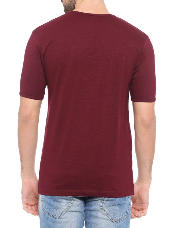 maroon cotton t-shirt - 14656144 - Zoom Image - 3