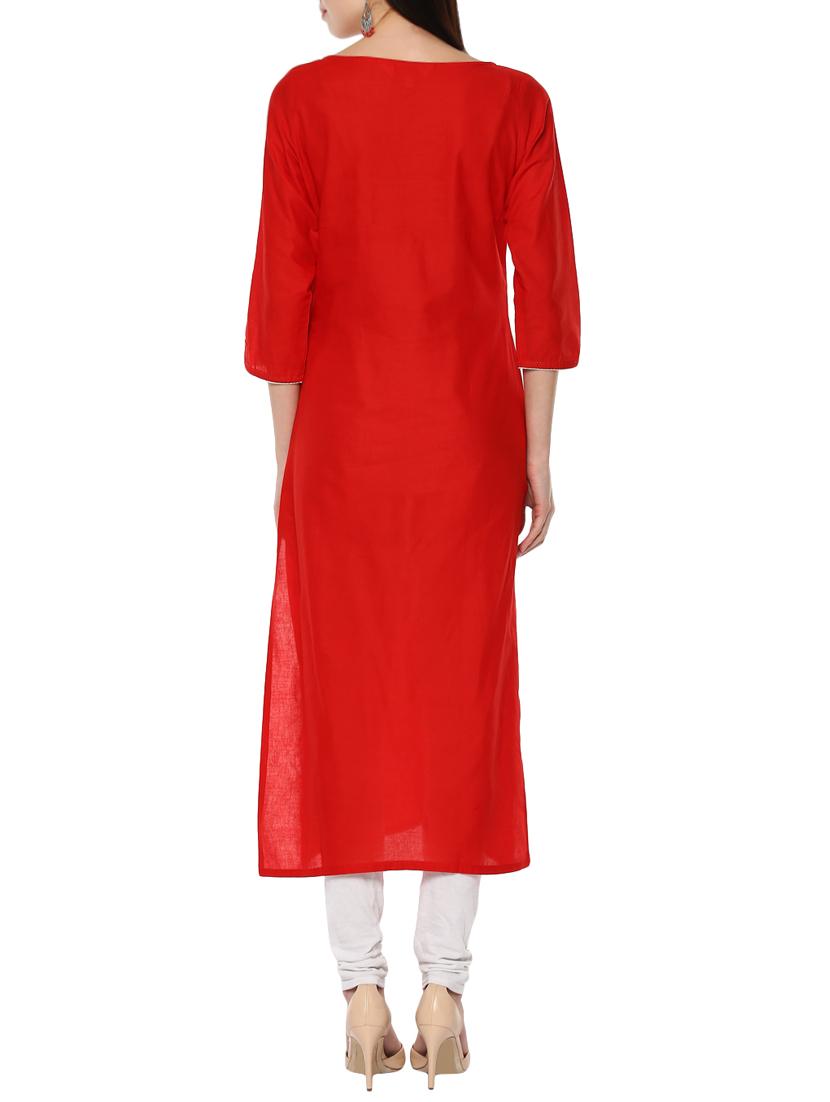 Embroidered straight kurta - 14658690 - Zoom Image - 3