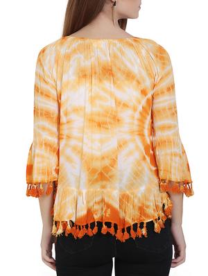 fringed hem tied and dyed top - 14658731 - Standard Image - 3