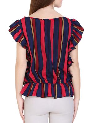 ruffle detail striped blouson top - 14658750 - Standard Image - 3