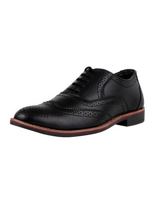 black leatherette lace-up brouge - 14658843 - Standard Image - 3