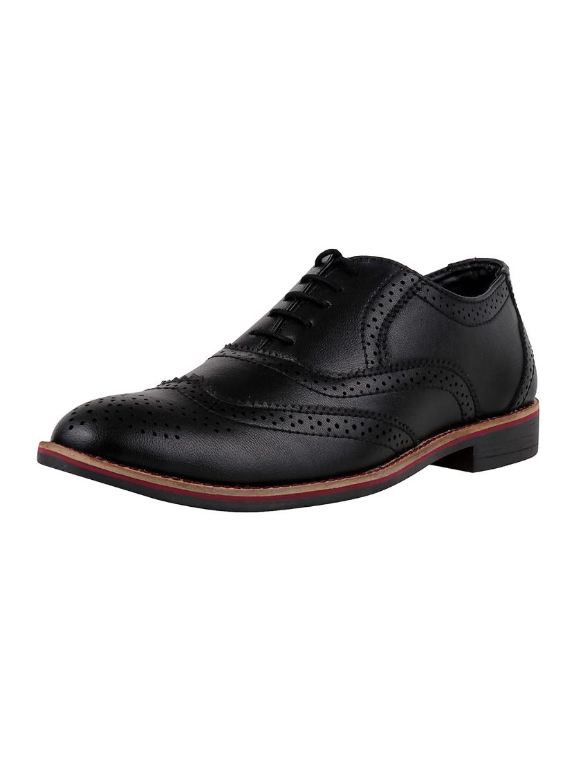 black leatherette lace-up brouge - 14658843 - Zoom Image - 3