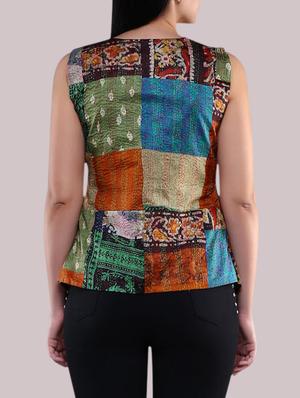 green pure silk top - 14665357 - Standard Image - 3