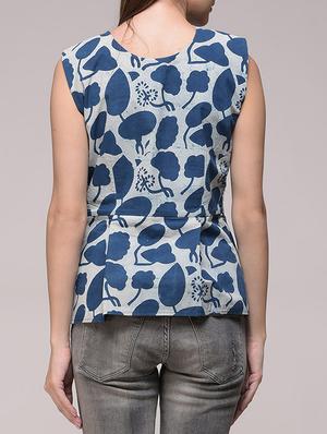 simply kitsch blue dabu cotton peplum top - 14665365 - Standard Image - 3