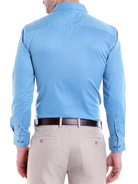 blue cotton formal shirt - 14666430 - Zoom Image - 3