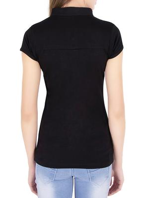 solid black cotton tee - 14669514 - Standard Image - 3