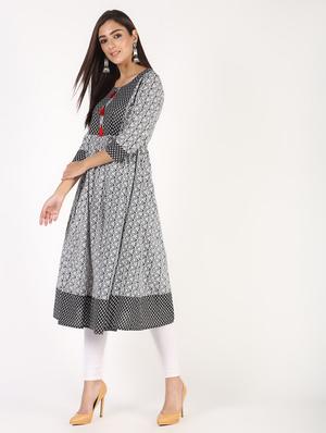flared kurta with tassels - 14679327 - Standard Image - 3