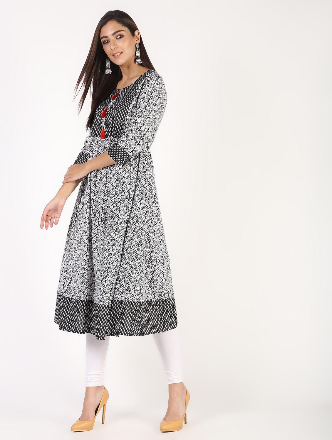 flared kurta with tassels - 14679327 - Zoom Image - 3
