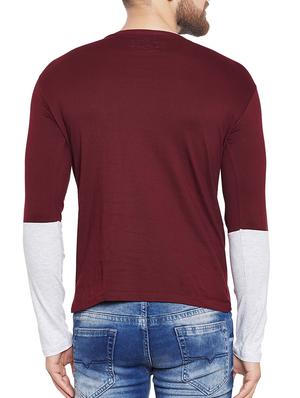 maroon cotton t-shirt - 14680360 - Standard Image - 3