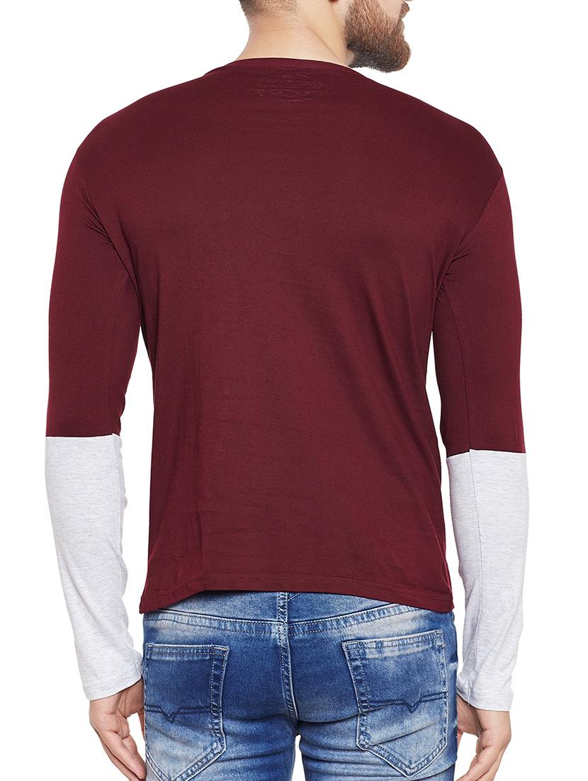 maroon cotton t-shirt - 14680360 - Zoom Image - 3