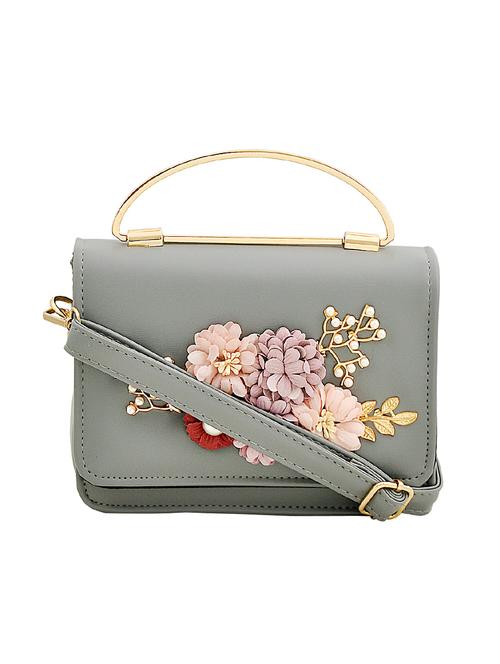 grey leatherette sling bag - 14680709 - Standard Image - 1