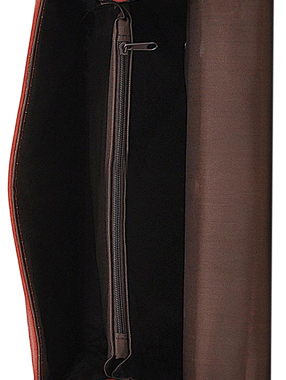 brown leatherette messenger sling bag - 14680729 - Zoom Image - 3