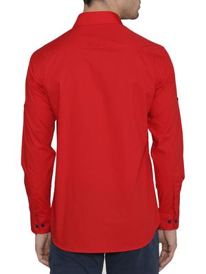 red cotton casual shirt - 14683077 - Standard Image - 3