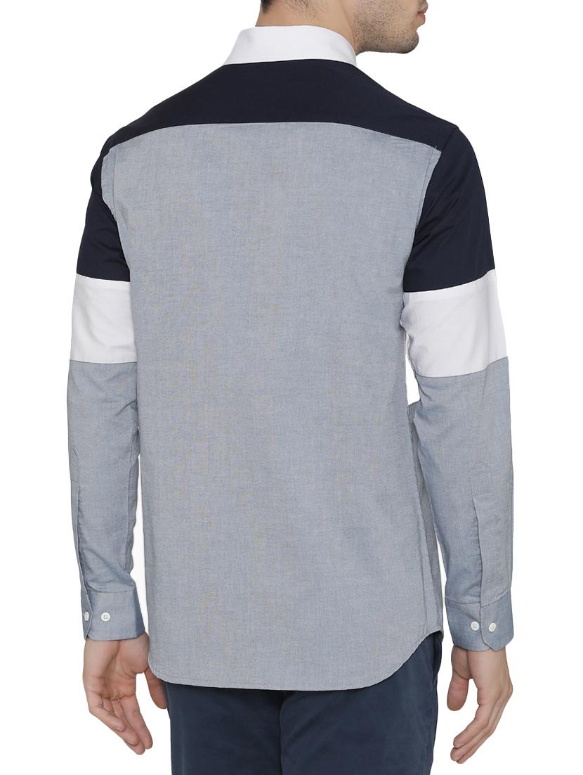 blue cotton casual shirt - 14683079 - Zoom Image - 3