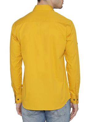 yellow cotton casual shirt - 14683091 - Standard Image - 3