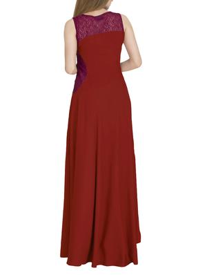 laced panel flared gown - 14701052 - Standard Image - 3