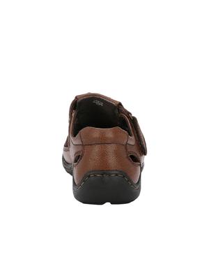 brown leatherette slip on sandal - 14706108 - Standard Image - 3