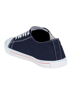 navy canvas lace up sneaker - 14709939 - Standard Image - 3