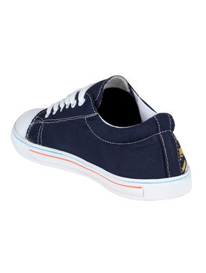 navy canvas lace up sneaker - 14709940 - Standard Image - 3