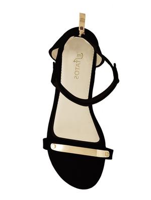 black pu ankle strap sandals - 14714869 - Standard Image - 3