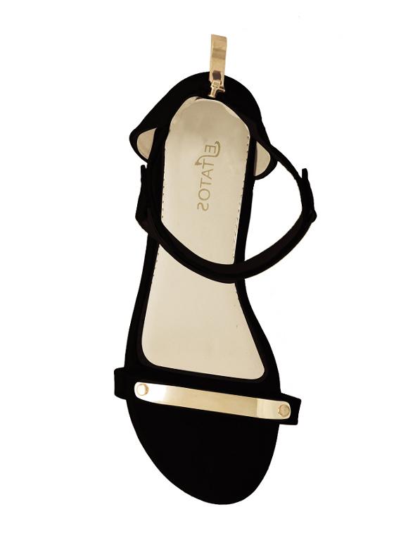 black pu ankle strap sandals - 14714869 - Zoom Image - 3