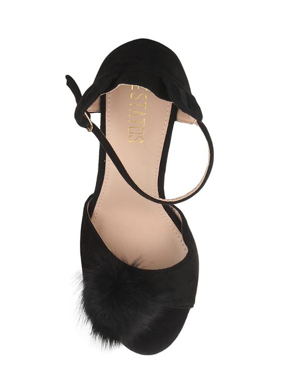 black suede ankle strap sandals - 14714910 - Zoom Image - 3