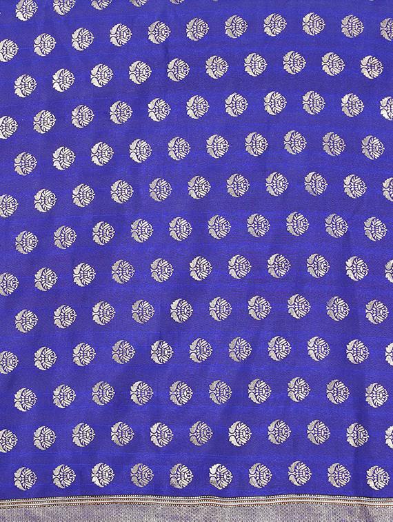 blue art silk half & half saree with blouse - 14717107 - Zoom Image - 3