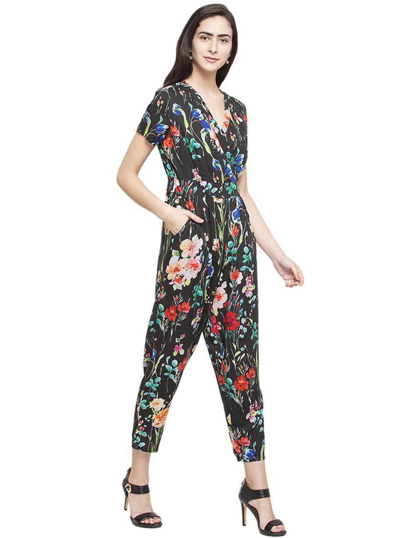 green printed full leg jumpsuit - 14719797 - Zoom Image - 3