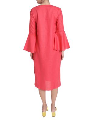 pink linen shift dress - 14730488 - Standard Image - 3