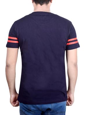 navy blue cotton chest print tshirt - 14732548 - Standard Image - 3