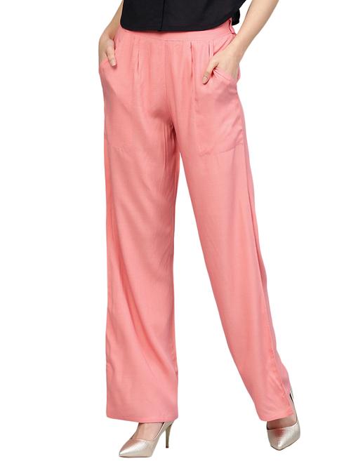 pink solid palazzo - 14733556 - Standard Image - 1