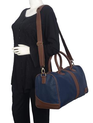 blue leatherette duffel handbag - 14738348 - Standard Image - 6