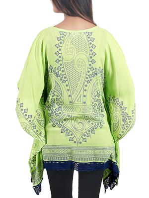 green printed kaftan - 14739987 - Standard Image - 3