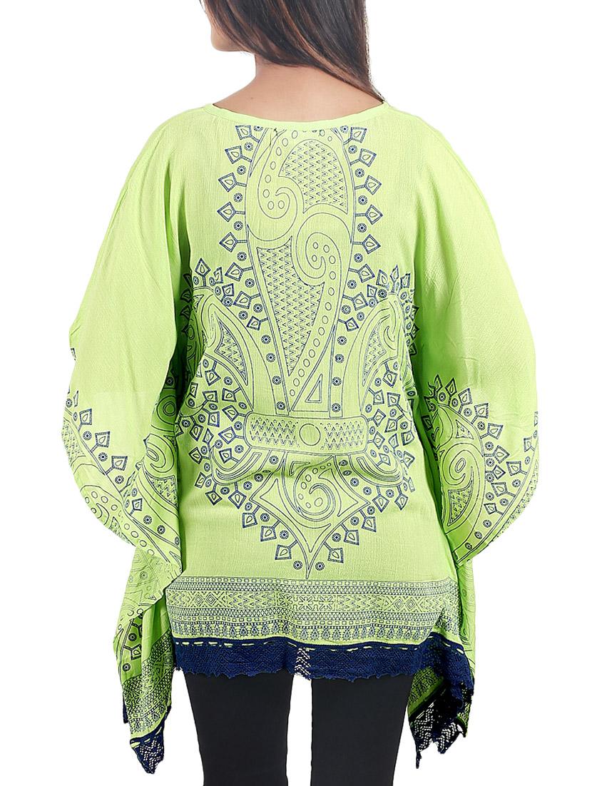 green printed kaftan - 14739987 - Zoom Image - 3