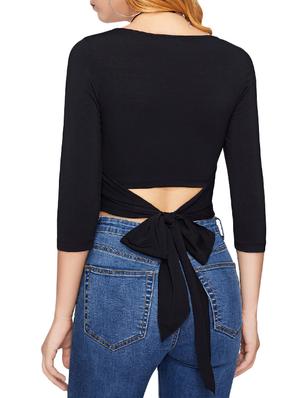 bow tie back crop top - 14741440 - Standard Image - 3